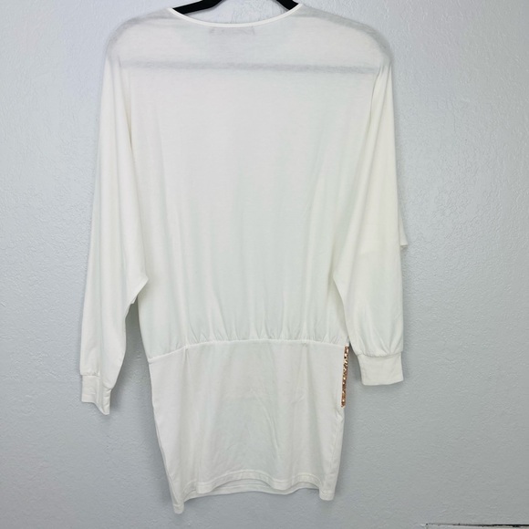 Allegra K Y2K Batwing Sleeves Rose Gold Sequins Accent Blouson Mini Dress - Picture 3 of 7